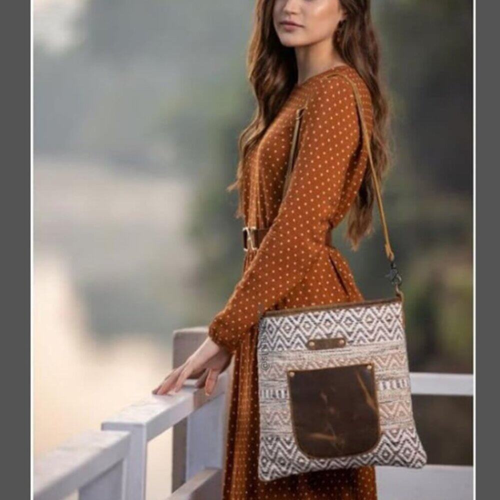 Myra Bag Beige World S-2230 Crossbody Bag Bohemian Western Style